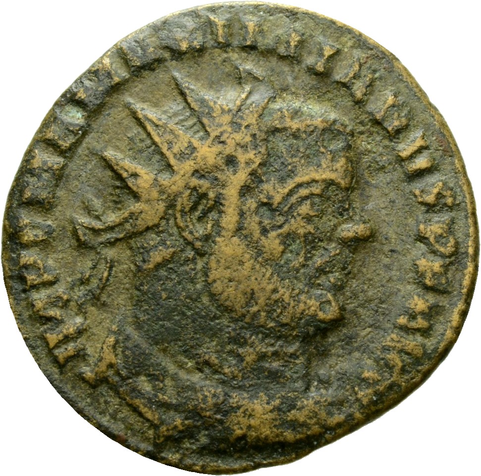 RIC VI Ticinum 38b Maximian obverse, Bust of Maximian, radiate, draped, sometimes cuirassed, right, seen from behind