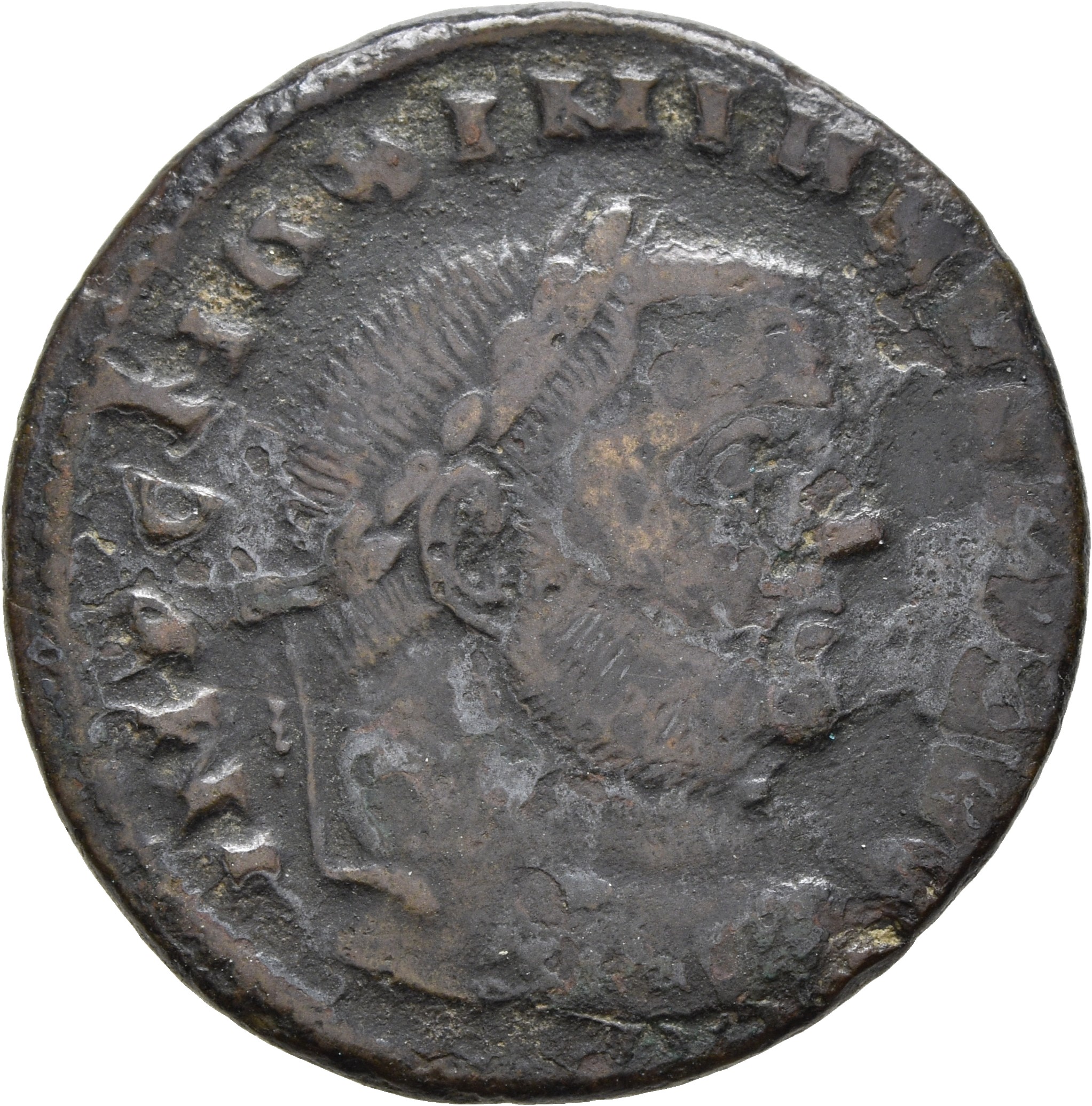 RIC VI Ticinum 43b Maximian obverse, Head of Maximian, laureate, right
