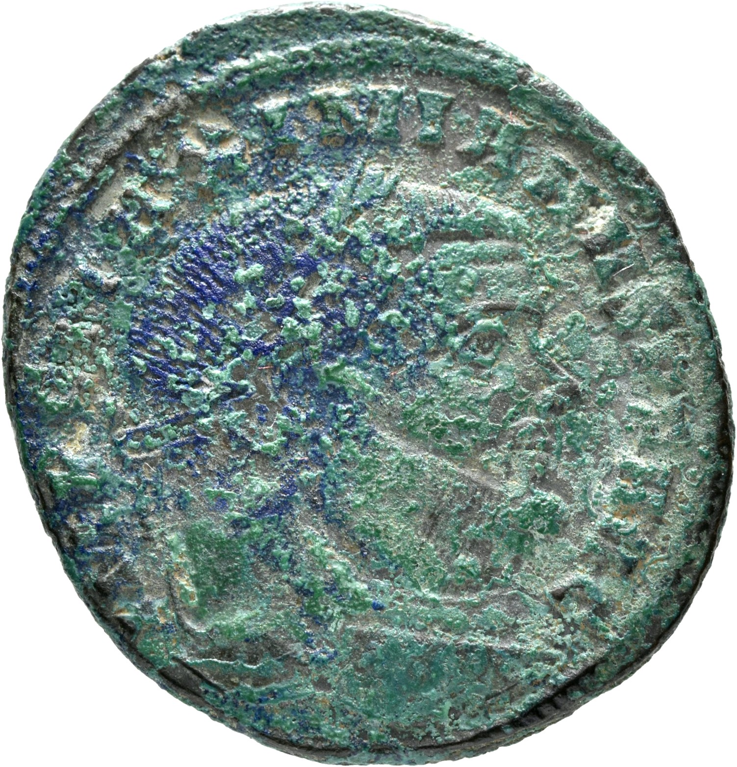 RIC VI Ticinum 45b Maximian obverse, Head of Maximian, laureate, right