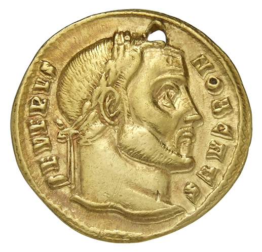 RIC VI Ticinum 54a Constantius Chlorus obverse, Head of Severus II, laureate, right