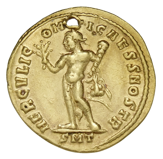 RIC VI Ticinum 54a Constantius Chlorus reverse, Hercules, standing front, head left, holding olive branch with right hand ...