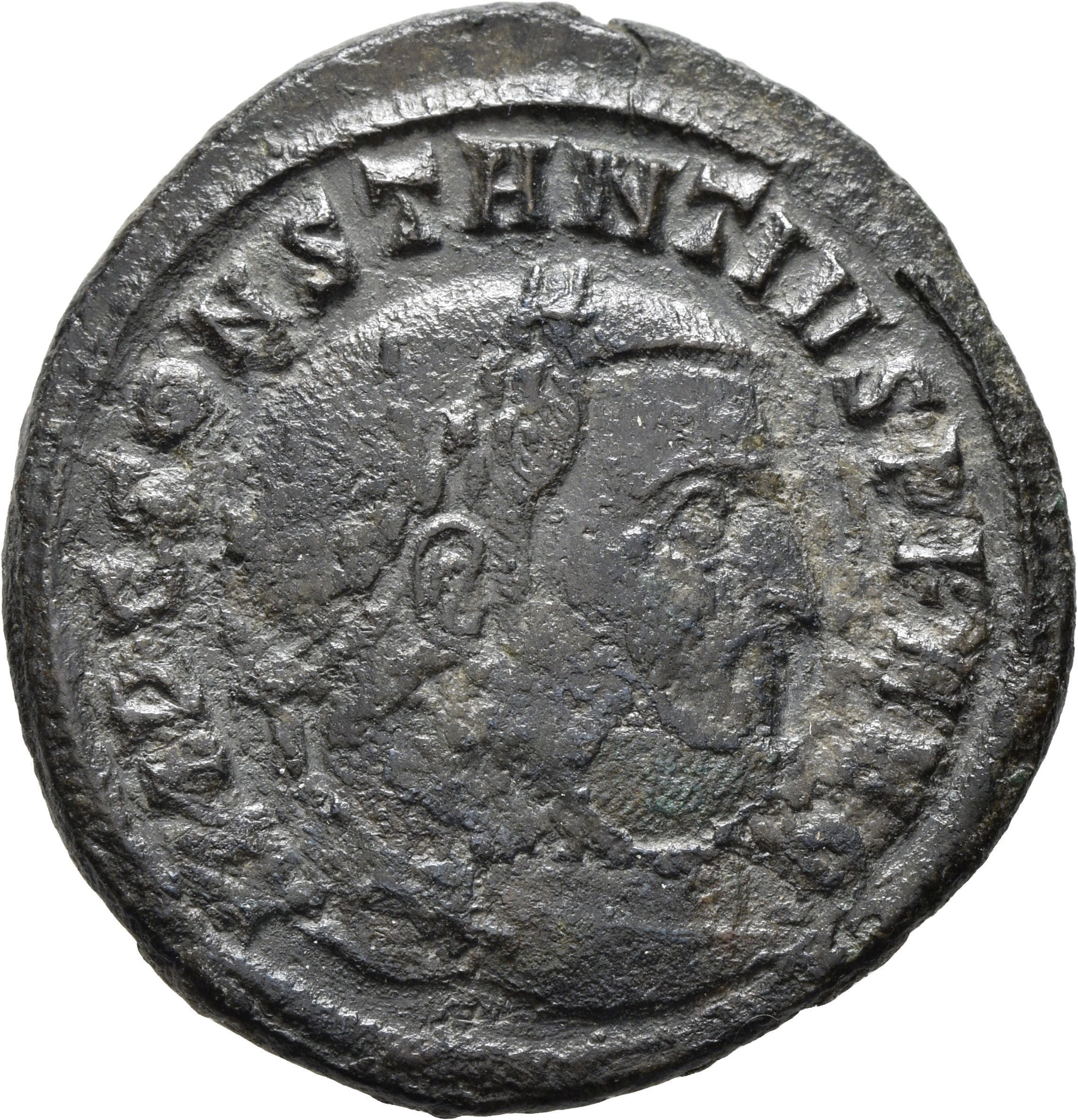 RIC VI Ticinum 59a Constantius Chlorus obverse, Head of Constantius Chlorus, laureate, right