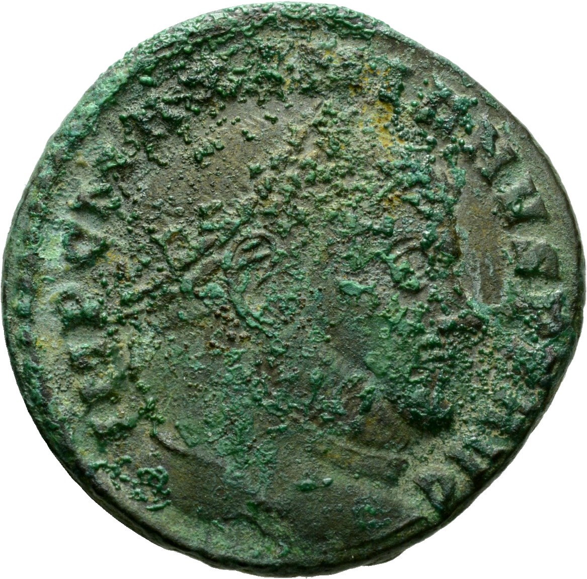 RIC VI Ticinum 84b Maxentius obverse — Head of Maximian, laureate, right