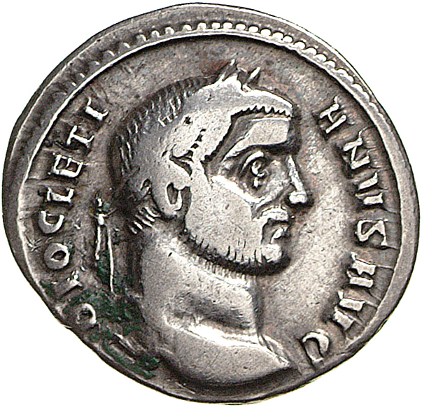 RIC VI Treveri 100 Maximian obverse, Head of Diocletian, laureate, right
