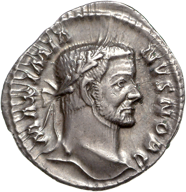 RIC VI Treveri 105b Maximian obverse, Head of Galerius, laureate, right