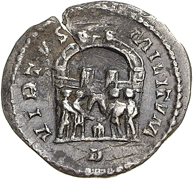 RIC VI Treveri 109a Maximian reverse, Diocletian, Maximian, Constantius Chlorus, and Galerius, draped, standing, sacrifici...