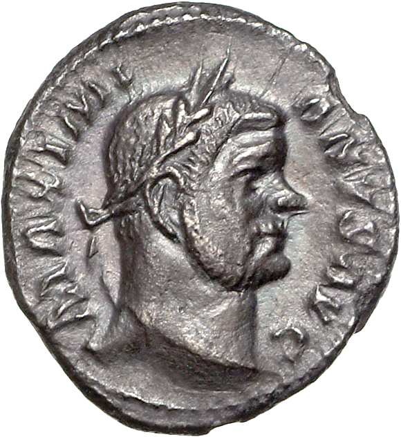 RIC VI Treveri 116b Maximian obverse, Head of Maximian, laureate, right