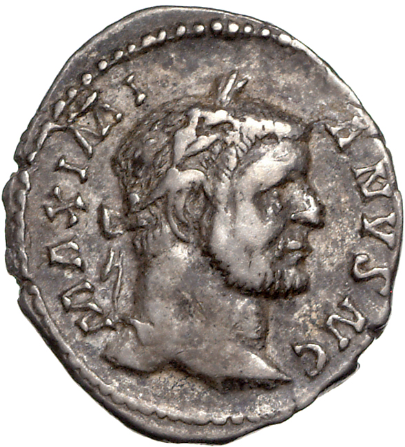 RIC VI Treveri 117b Maximian obverse, Head of Galerius, laureate, right