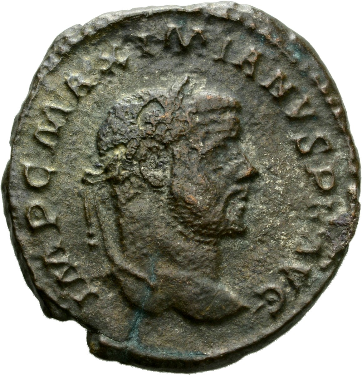 RIC VI Treveri 137b Maximian obverse, Head of Maximian, laureate, right, sometimes seen from behind