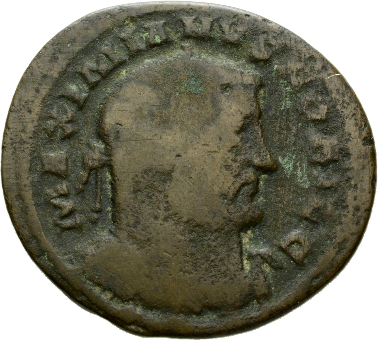 RIC VI Treveri 532 Maximian obverse, Bust of Galerius, laureate, draped, cuirassed, right