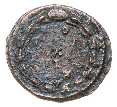 RIC VI Treveri 571 Maximian reverse, VO/TIS / X / SIC / XX within a wreath