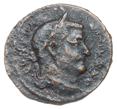 RIC VI Treveri 571 Maximian obverse, Head of Constantius Chlorus, laureate, right