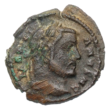 RIC VI Treveri 611b Maximian obverse, Head of Galerius, laureate, right