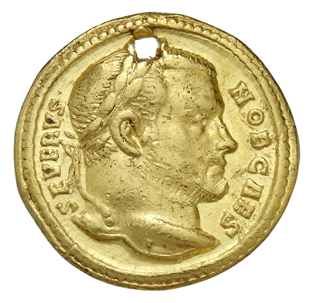 RIC VI Treveri 620b Constantius Chlorus obverse, Head of Severus II, laureate, right
