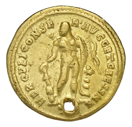 RIC VI Treveri 620b Constantius Chlorus reverse, Hercules, standing front, head left, leaning on club with right hand hold...
