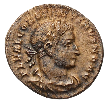 RIC VI Treveri 639 Constantius Chlorus obverse, Bust of Constantine I, laureate, draped, right