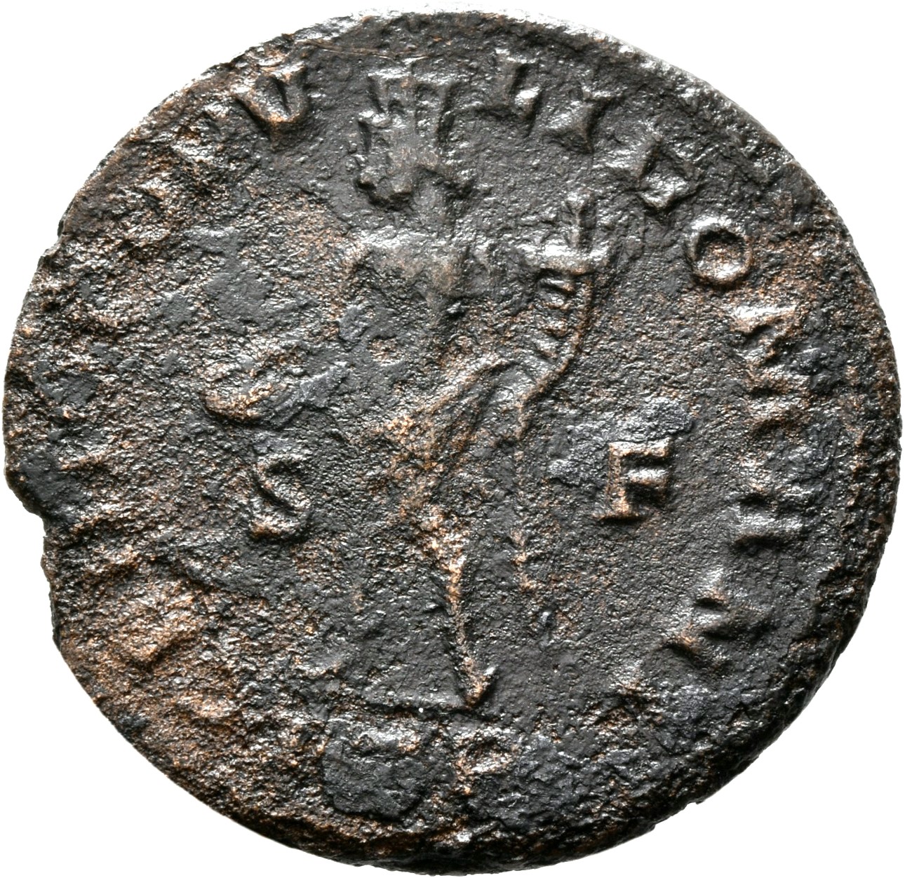 RIC VI Treveri 657a Constantius Chlorus reverse, Genius, turreted, nude, loins draped, standing left, holding patera in ri...