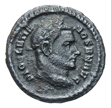 RIC VI Treveri 681a Constantius Chlorus obverse, Head of Diocletian, laureate, right