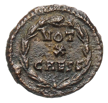 RIC VI Treveri 685a Constantius Chlorus reverse, VOT / X / CAESS within a wreath