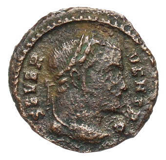RIC VI Treveri 685a Constantius Chlorus obverse, Head of Severus II, laureate, right