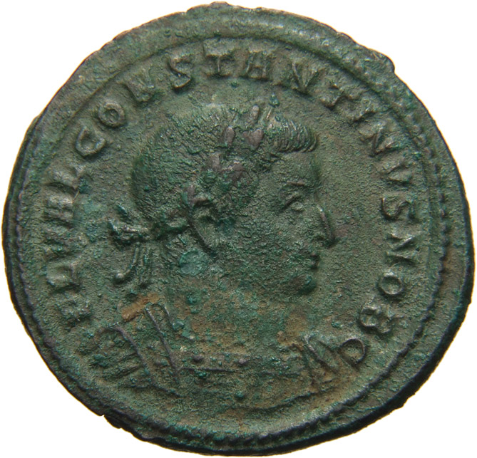 RIC VI Treveri 734 Constantine I obverse, Bust of Constantine I, laureate, cuirassed, right