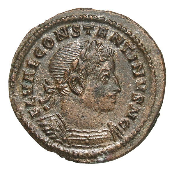 RIC VI Treveri 737 Constantine I obverse, Bust of Constantine I, laureate, cuirassed, right