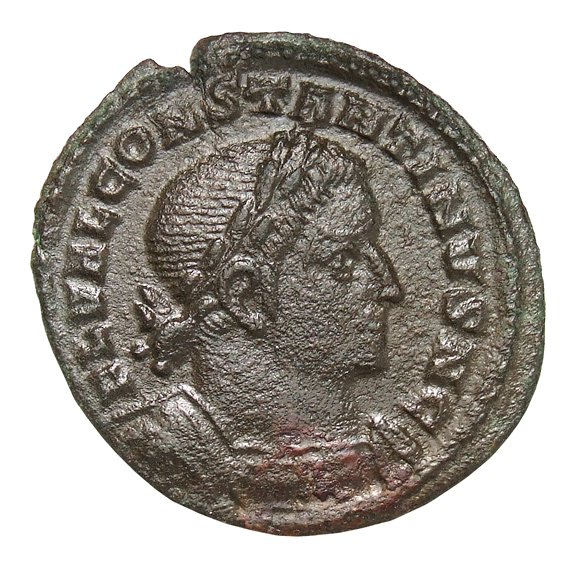 RIC VI Treveri 740 Constantine I obverse, Bust of Constantine I, laureate, cuirassed, right