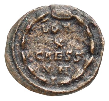RIC VI Treveri 749 Constantine I reverse, VOT / X / CAESS / NN within a wreath