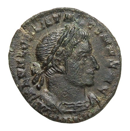 RIC VI Treveri 750 Constantine I obverse, Bust of Constantine I, laureate, draped, cuirassed, right