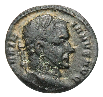 RIC VI Treveri 752 Constantine I obverse, Head of Maximian, laureate, right