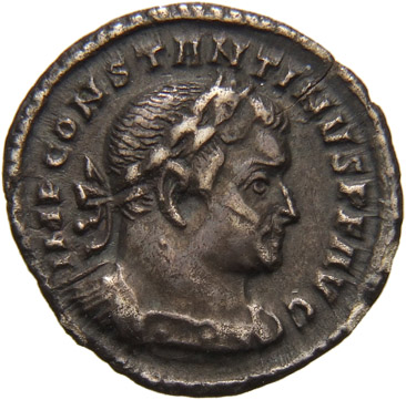 RIC VI Treveri 758 Constantine I obverse, Bust of Constantine I, laureate, cuirassed, right