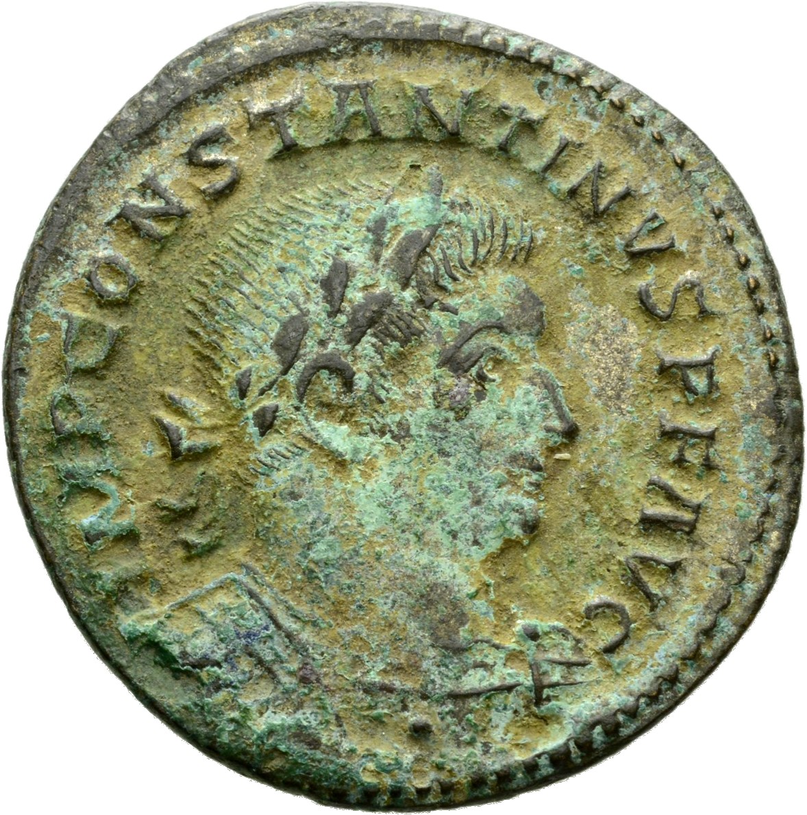 RIC VI Treveri 776 Constantine I obverse, Bust of Constantine I, laureate, cuirassed, right