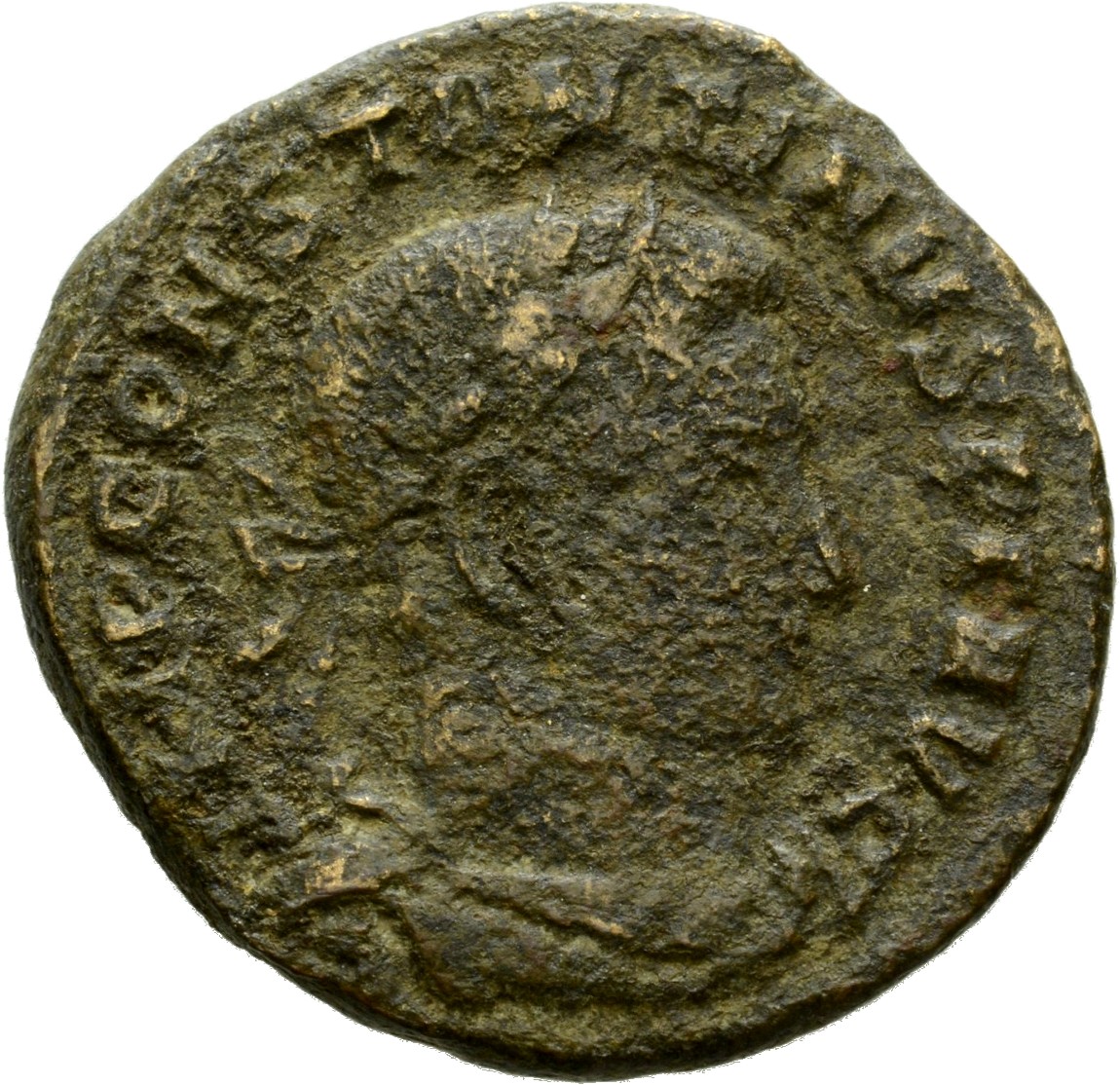 RIC VI Treveri 782 Constantine I obverse, Bust of Constantine I, laureate, draped, cuirassed, right