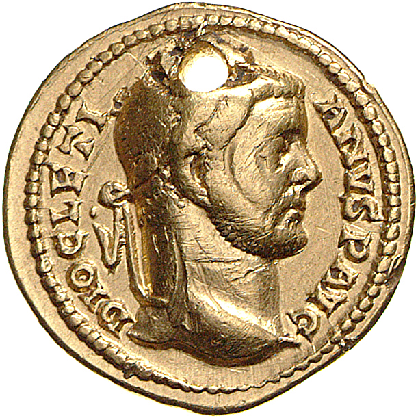 RIC VI Treveri 7a Maximian obverse, Head of Diocletian, laureate, right