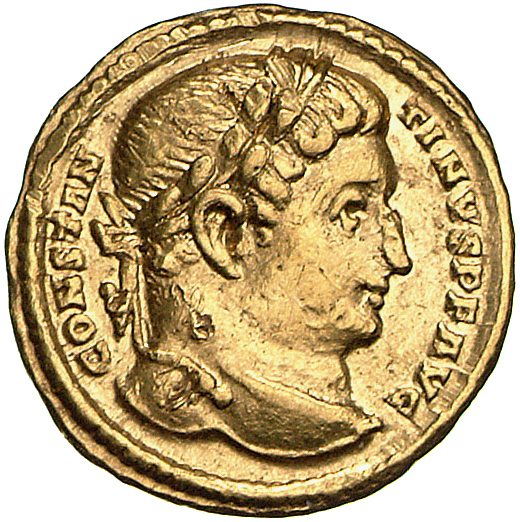 RIC VI Treveri 810 Constantine I obverse, Head of Constantine I, laureate, right