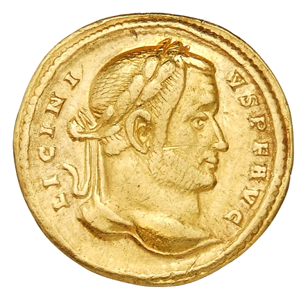 RIC VI Treveri 813 Constantine I obverse — Head of Licinius, laureate, right