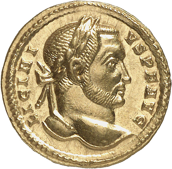 Constantine I obverse — Head of Licinius, laureate, right