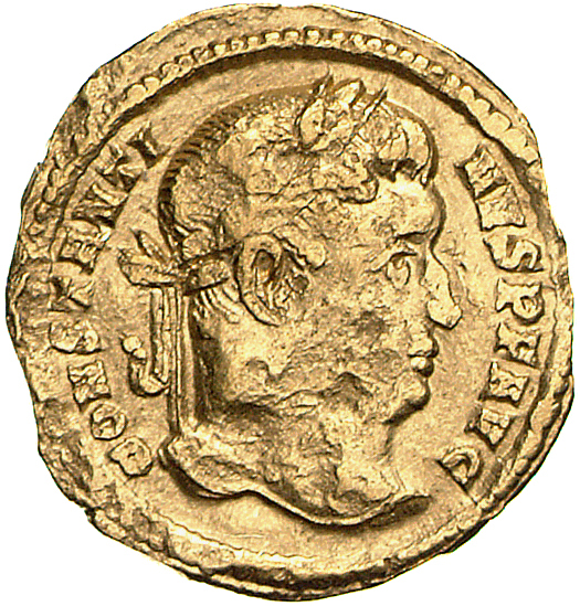 RIC VI Treveri 823 Constantine I obverse, Head of Constantine I, laureate, right