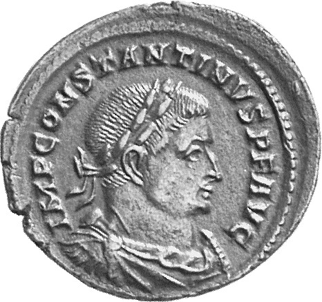 RIC VI Treveri 831 Constantine I obverse, Bust of Constantine I, laureate, draped, cuirassed, right