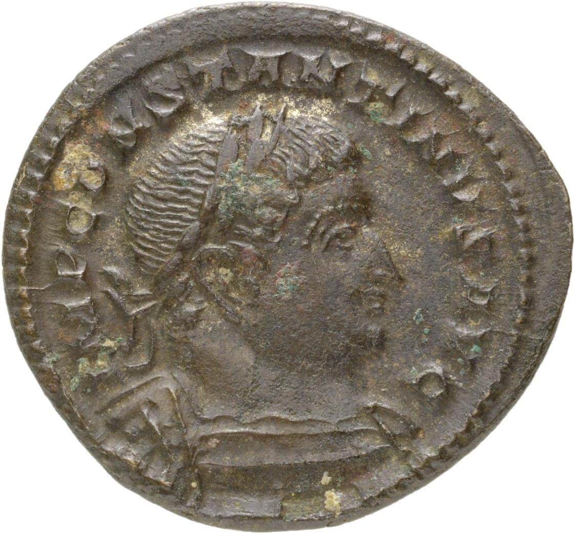 RIC VI Treveri 870 Constantine I obverse, Bust of Constantine I, laureate, cuirassed, right
