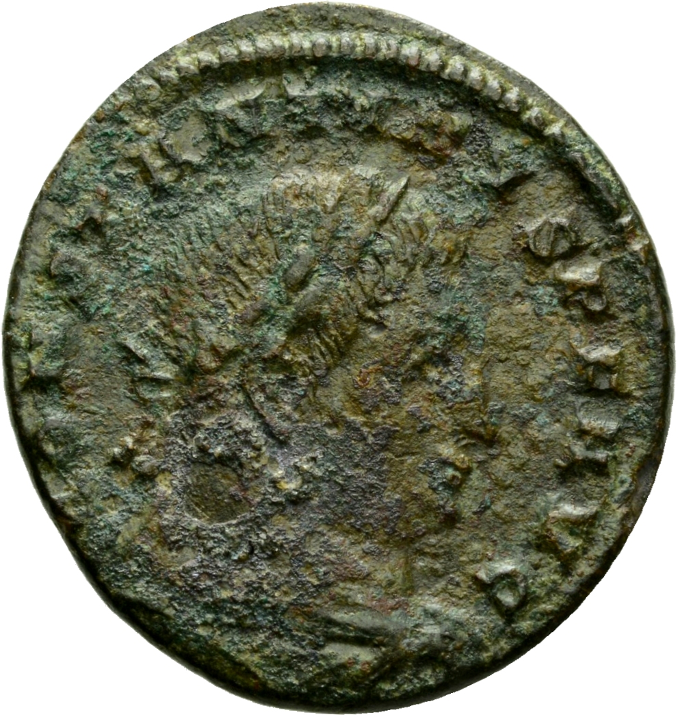 RIC VI Treveri 875 Constantine I obverse, Bust of Constantine I, laureate, draped, cuirassed, right, seen from behind