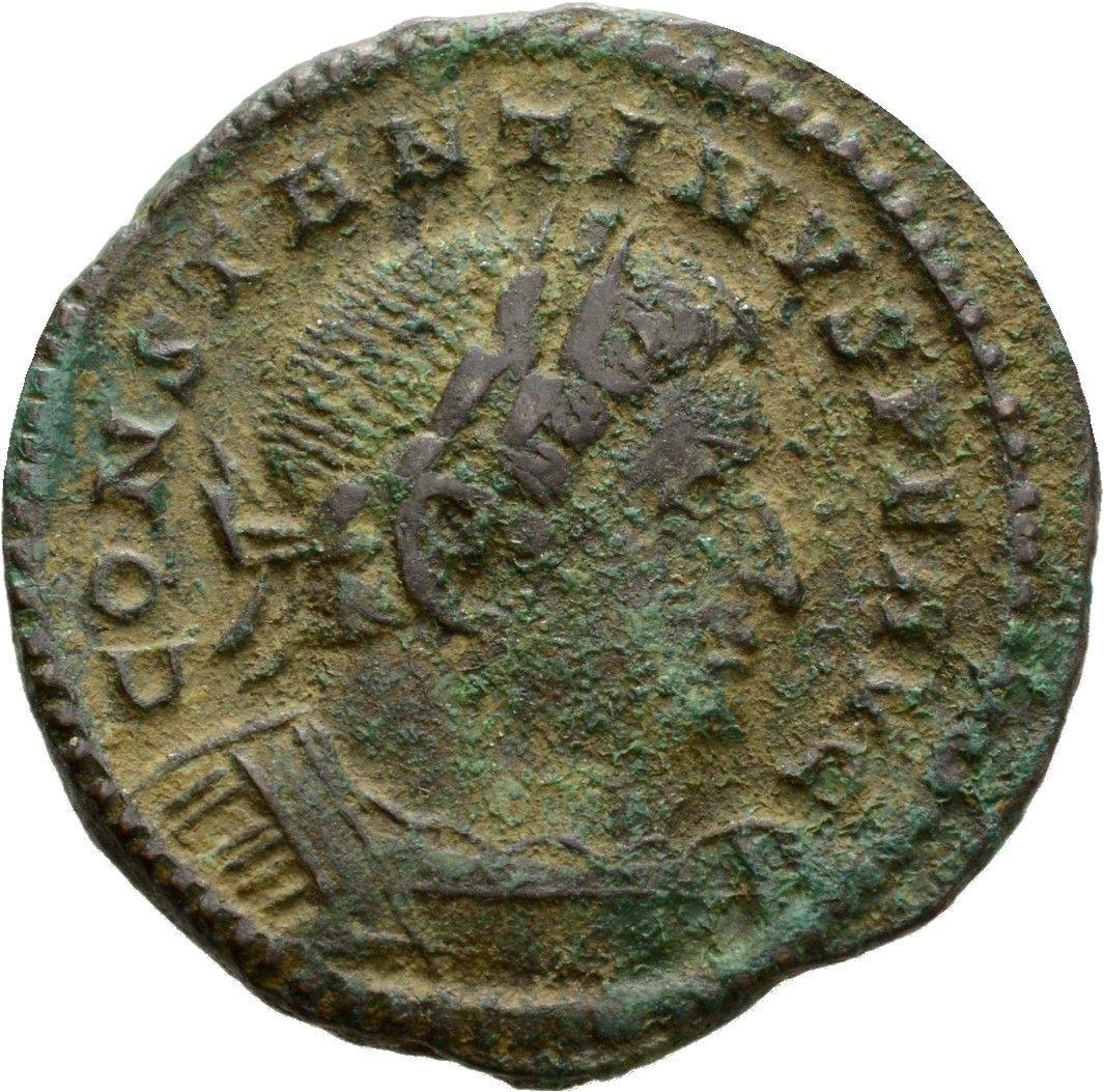 RIC VI Treveri 884 Constantine I obverse, Bust of Constantine I, laureate, cuirassed, right