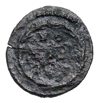 RIC VI Treveri 904 Constantine I reverse, VO/TIS / X within a wreath