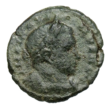 RIC VI Treveri 909b Constantine I obverse, Bust of Maximinus Daia, laureate, cuirassed, right