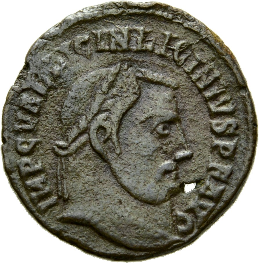 RIC VII Alexandria 14 Licinius obverse, Head of Licinius, laureate, right