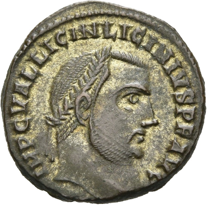 RIC VII Alexandria 16 Licinius obverse, Head of Licinius, laureate, right
