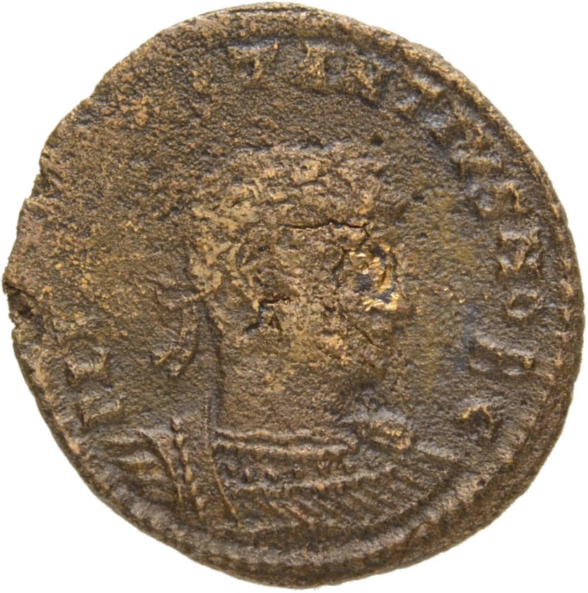 Constantine I obverse — Bust of Constantius II, laureate, cuirassed, right
