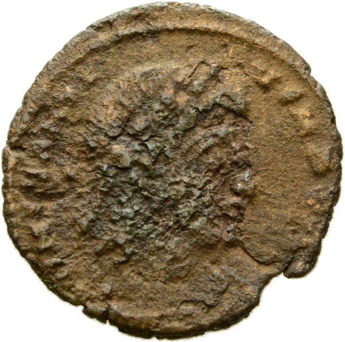 Constantine I obverse — Bust of Constantine I, rosette-diademed, draped, cuirassed, right