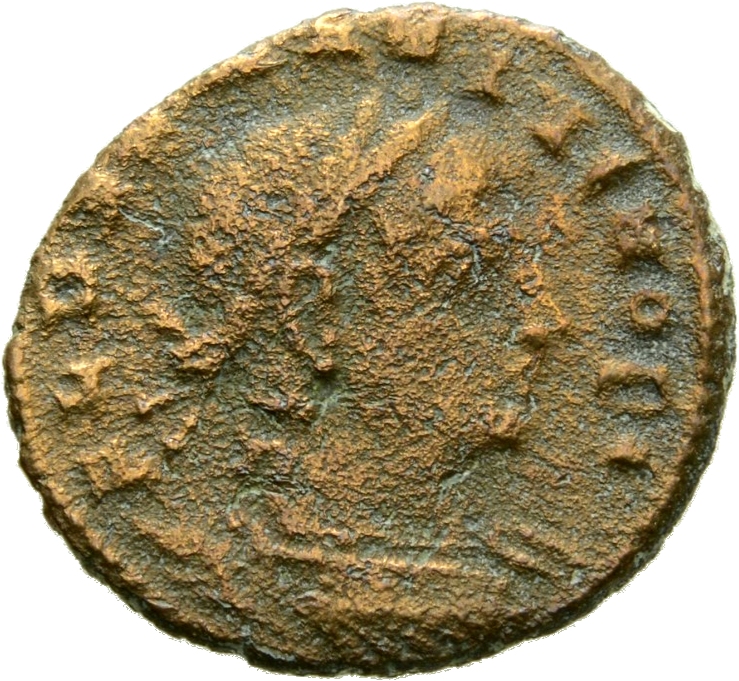 RIC VII Alexandria 69 Constantine I obverse, Bust of Dalmatius, laureate, cuirassed, right