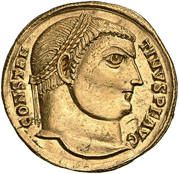 RIC VII Antioch 10 Licinius obverse, Head of Constantine I, laureate, right